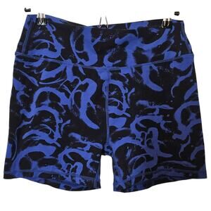 STORI Perseverance 4” Inseam Fitted Blue Scribble Swirl Print Shorts Size 10